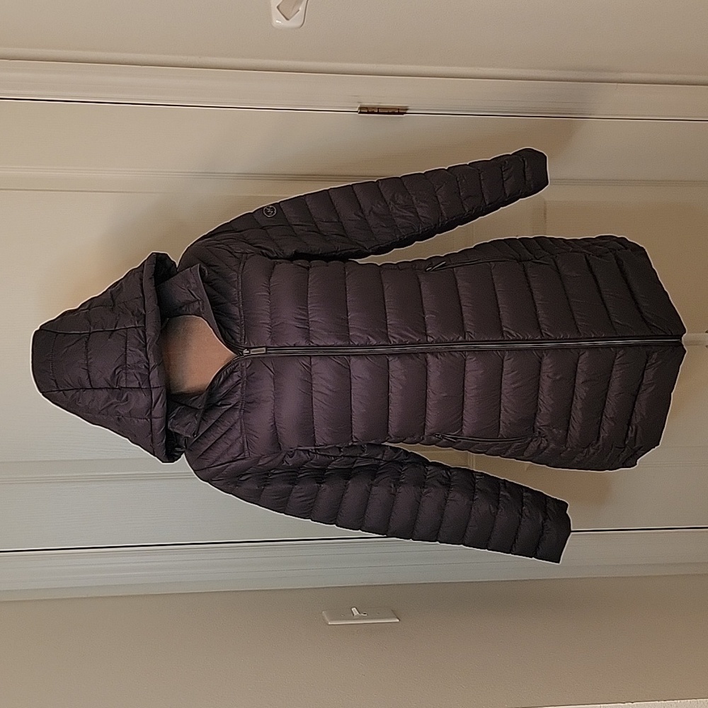Michael Michael Kors Packable Down Coat, Size M, Steel / Charcoal Gray (Grey)